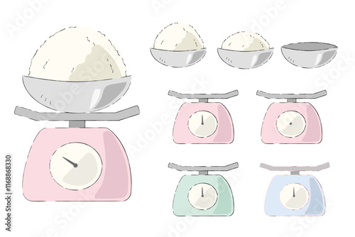 レトロかわいいシンプルなはかりセット