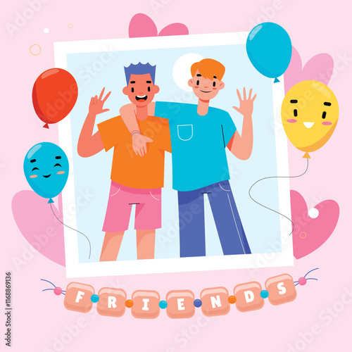 Friendship day in flat design