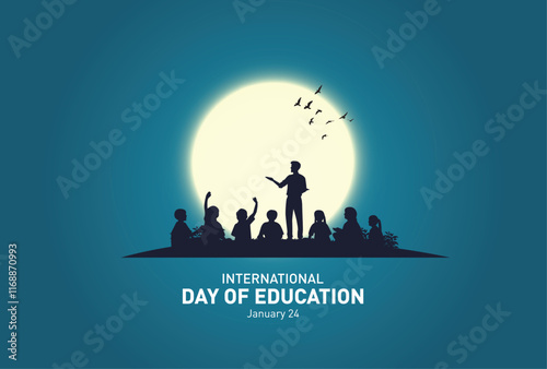 International day of education concept vector illustration background. Creative education day vector education concept. photo