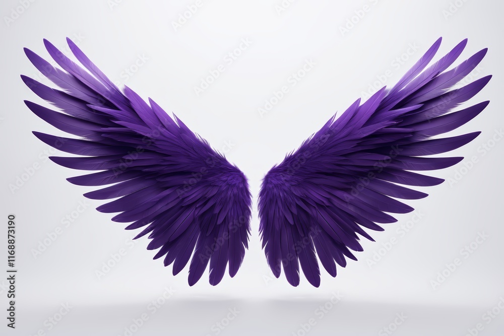 Obraz premium purple wings on a white background