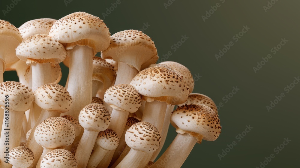 Mushroom presented on a modest background, colorful fungi portrait. Background tranquil, mushroom intense. Mushroom presented on a modest background, colorful fungi portrait. Background tranquil, mushroom intense.