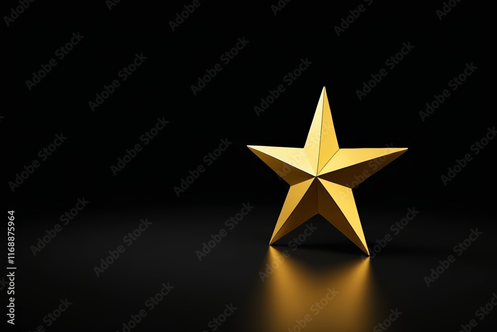 Fototapeta premium a close up of a gold star on a black surface