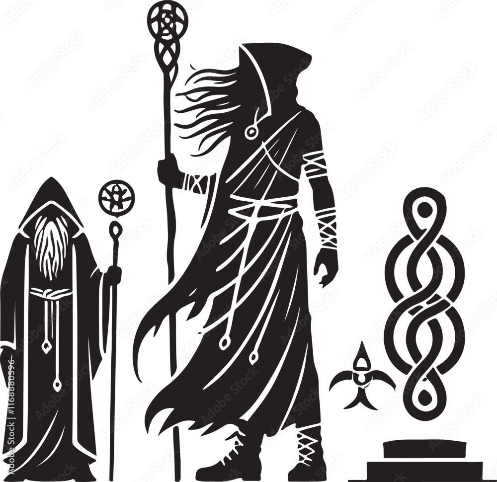 Fototapeta premium Celtic Druid Vector Illustration