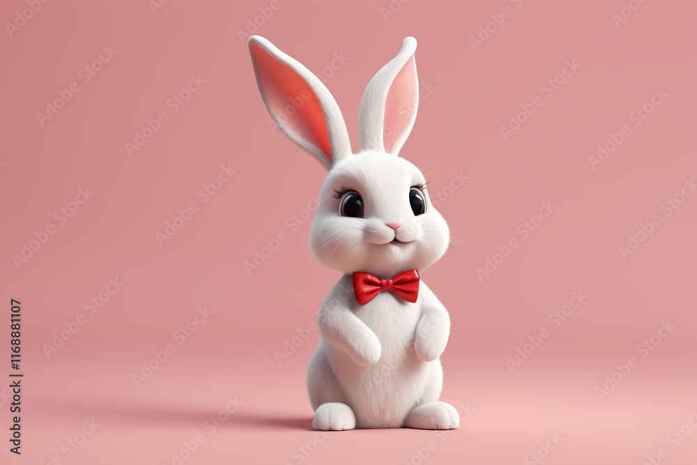 Obraz premium there is a white rabbit with a red bow tie on