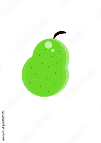 One vector pear on a white background.