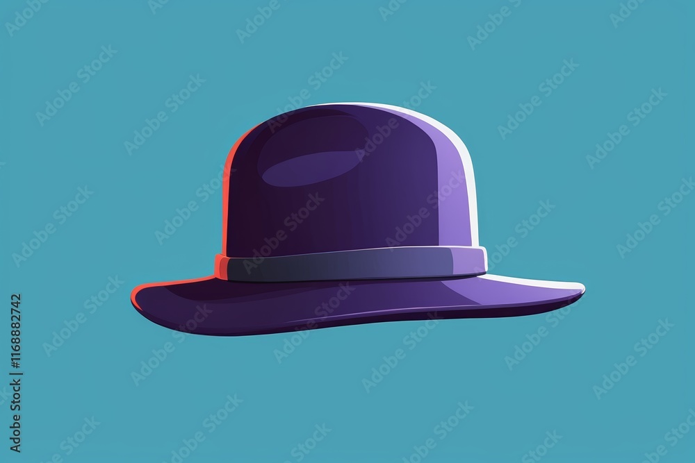 illustration of a purple hat with a blue band illustration of a purple hat with a blue band