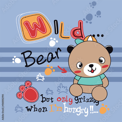 Cute bear playing joyfully with little friend in a playful vector illustration
