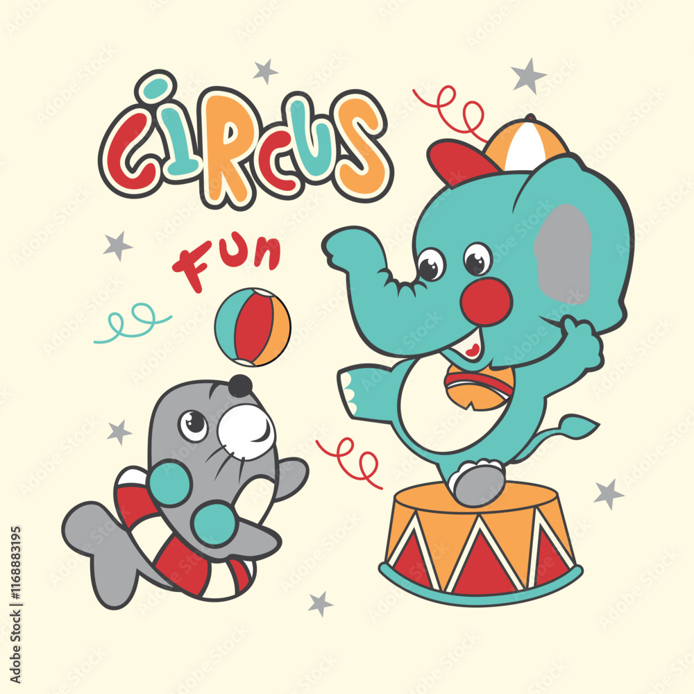 Adorable elephant vector illustration happily playing with a small friend in a whimsical design
Adorable elephant vector illustration happily playing with a small friend in a whimsical design