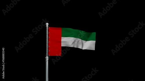 Dubai UAE Flag Animation | Beautiful Flag Wave in 4K