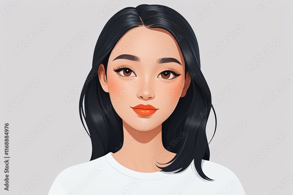 a close up of a woman with long black hair and a white shirt a close up of a woman with long black hair and a white shirt