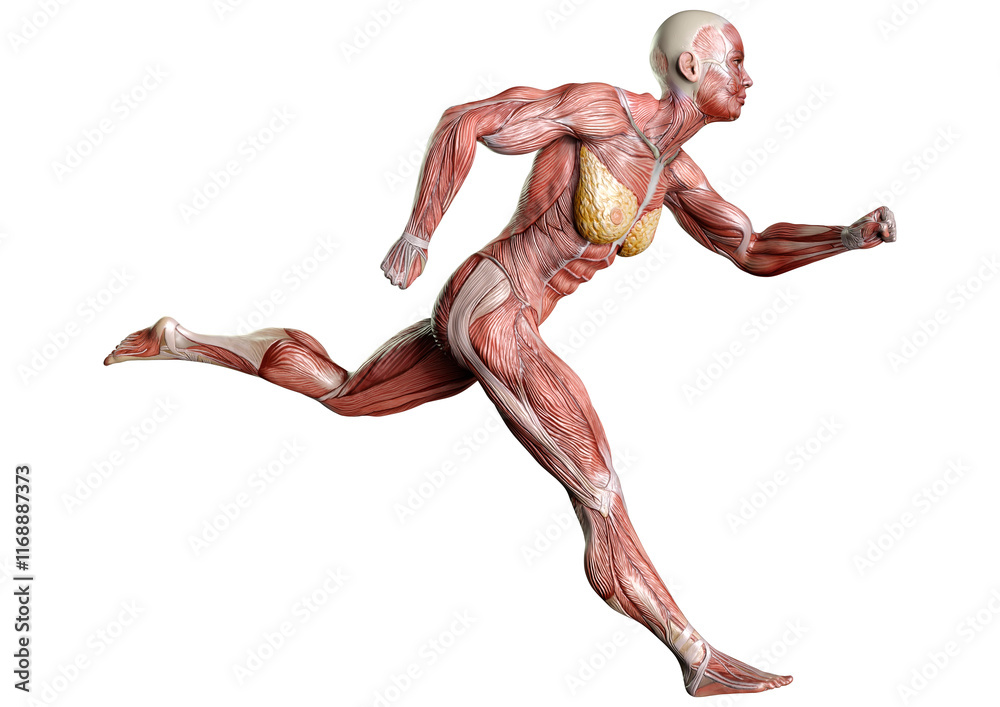 3D Rendering Female Anatomy Figure on White 3D Rendering Female Anatomy Figure on White