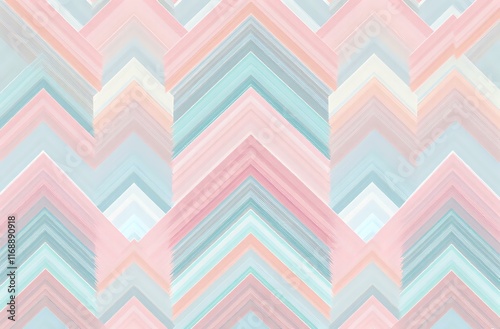 Pastel Oasis: Soft Pink and Blue Geometric Chevron Pattern