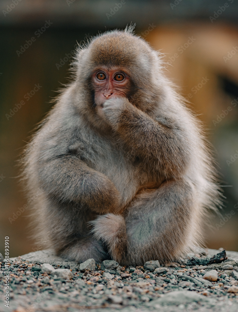 Fototapeta premium Macaques at Jigokudani Snow Monkey Park in Nagano, Japan