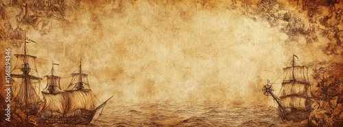 Vintage old sea map background. abstract brown texture travel background.
