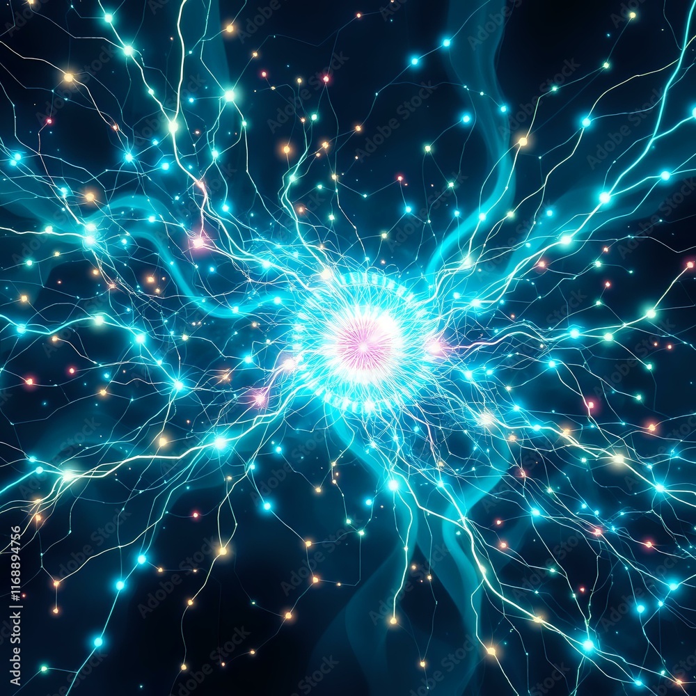 Radiant Galaxy Nebula in Deep Space Abstract Art