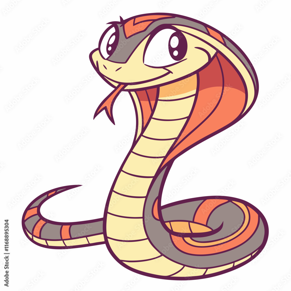 Fototapeta premium Vector cobra snake Isolated, Isolated, Animals, Editable