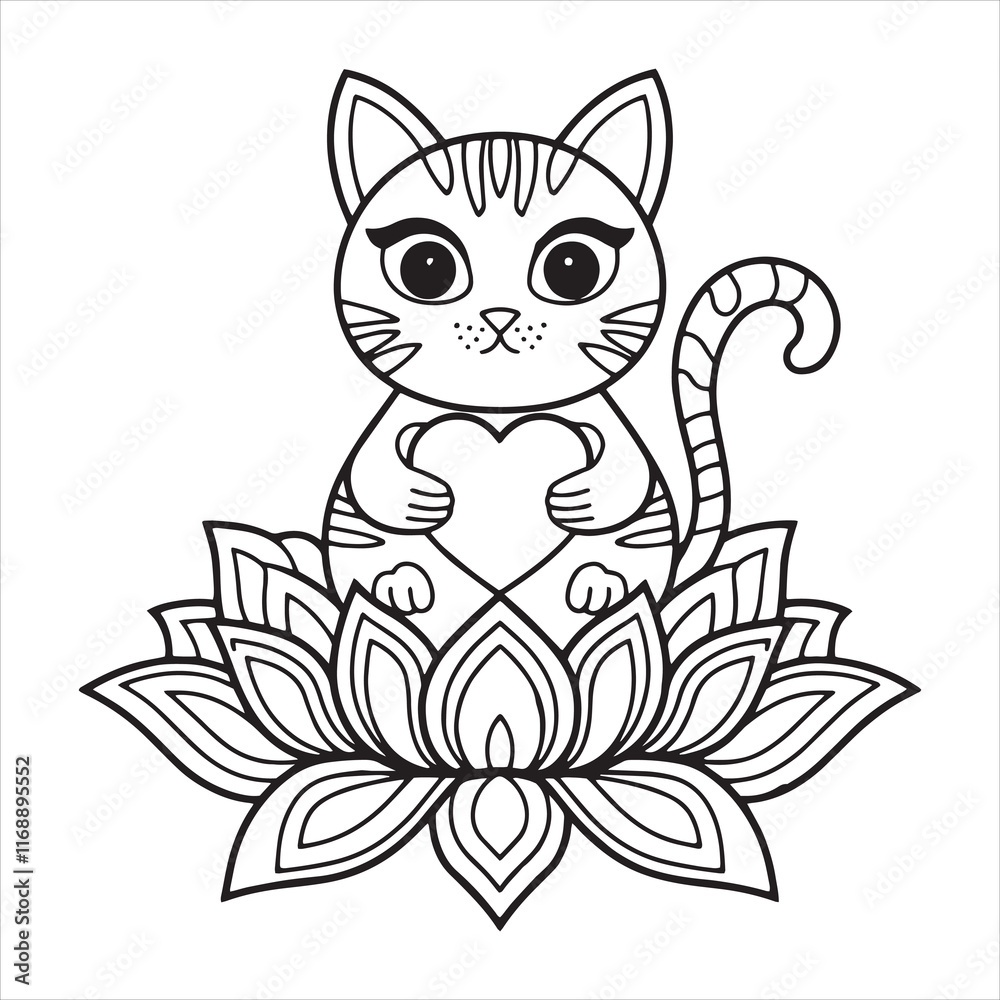 Fototapeta premium cat with flower