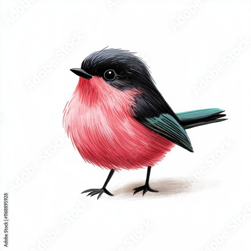 Colorful bird illustration isolated on white background photo