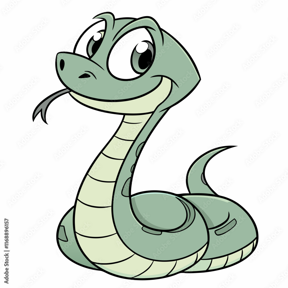 Fototapeta premium Vector Viper Snake Isolated, Isolated, Animals, Editable