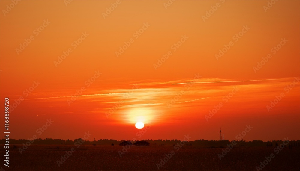 The point at which the temperature gradually drops in a bright orange sunset The point at which the temperature gradually drops in a bright orange sunset