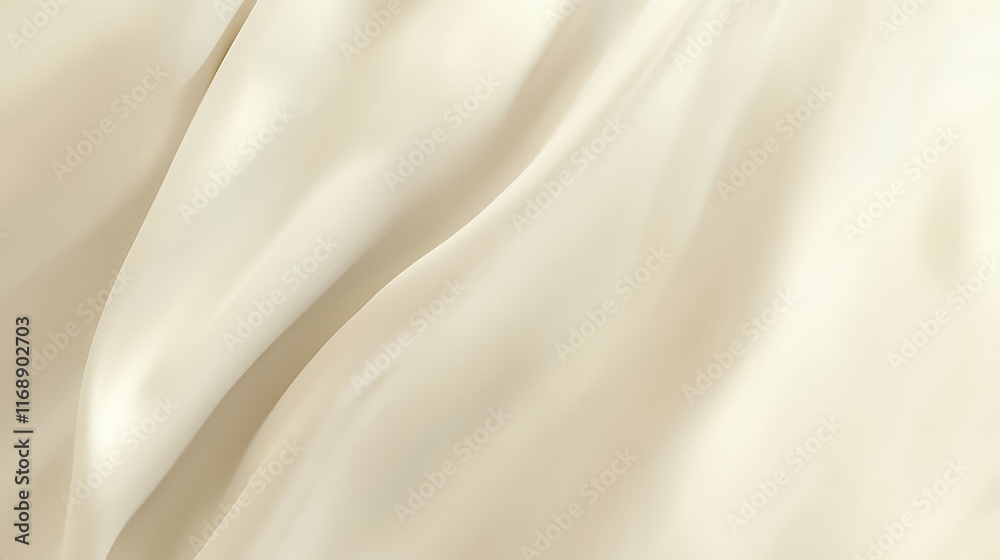 Naklejka premium Creamy Beige Fabric Draped Softly Elegant Texture