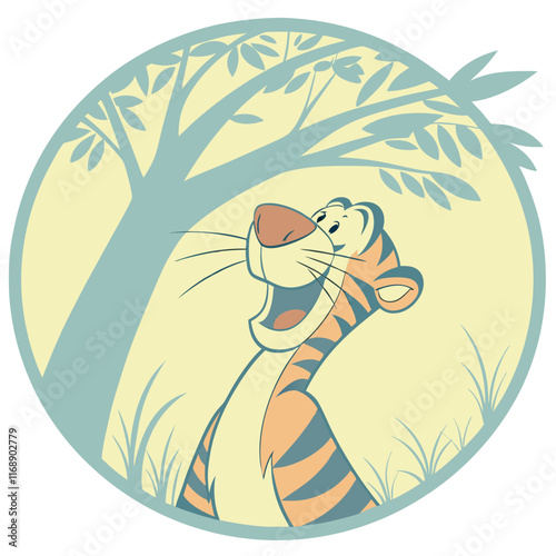 a tigger head muscat logo icon silhouette vector