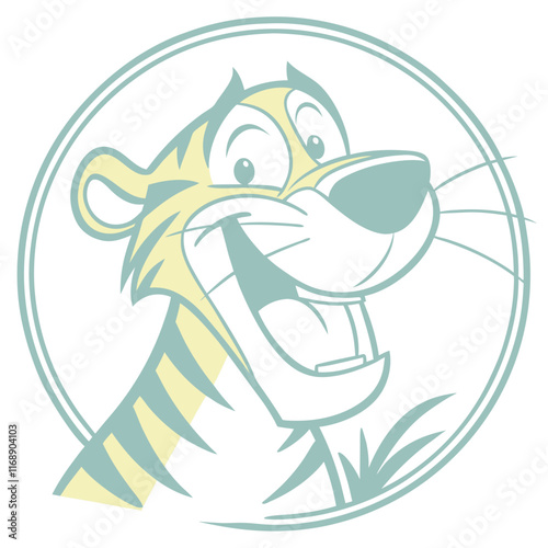 a tigger head muscat logo icon silhouette vector