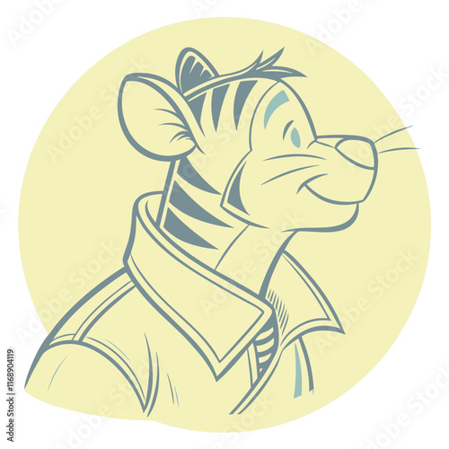 Vászonkép a tigger head muscat logo icon silhouette vector