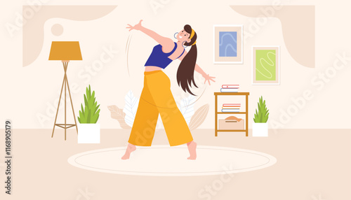 A lively and expressive illustration capturing dynamic dance moves, ideal for creative projects, event promotions, and artistic inspiration. photo