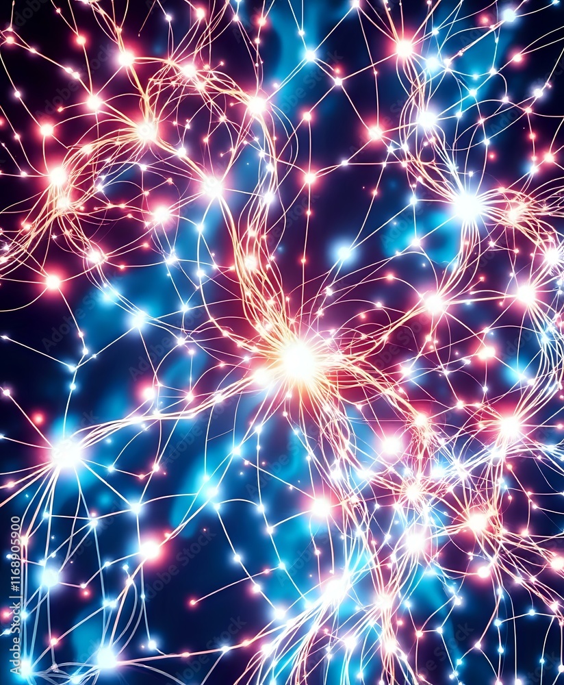 Naklejka premium Swirling Cosmos Abstract Starry Night Sky Art Nouveau Digital Background