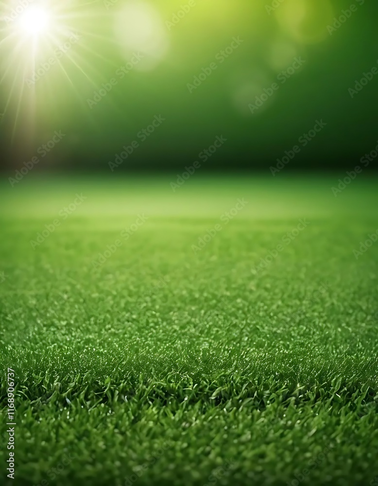 Naklejka premium Sunlit Green Grass Field Background Image