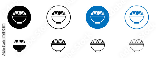 Pasta icons in black and blue colors