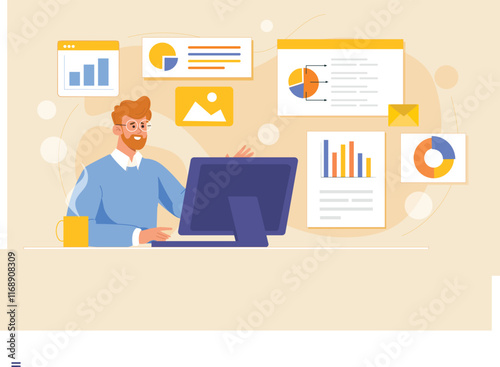 A creative infographic design showcasing team collaboration and statistical data for business growth and strategy.