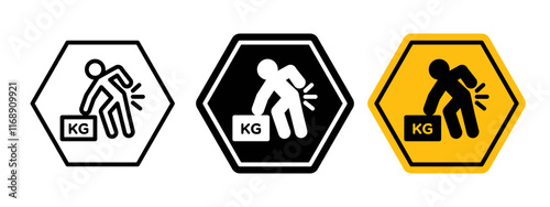 Warning heavy object sign vector in black and yellow colors