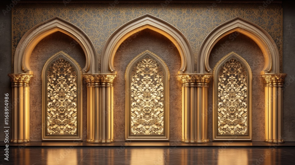 Fototapeta premium Mughal architecture Indo-Islamic wall backdrop