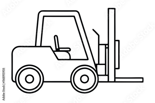 A Forklift line art vector illustration