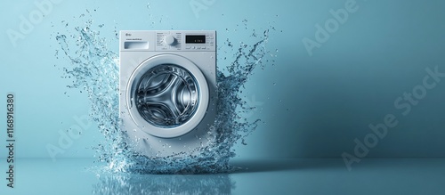 Washing Machine in Water Splash: Cleanliness and Efficiency