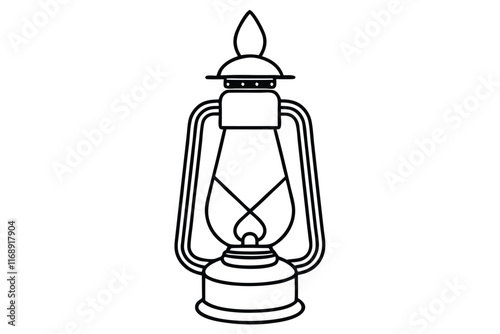 Camping lantern line art vector illustraiton