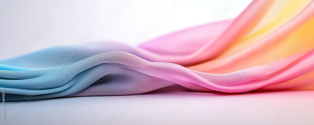 Rainbow abstract background concept. Soft, flowing fabric in pastel colors creating a serene and artistic atmosphere. Rainbow abstract background concept. Soft, flowing fabric in pastel colors creating a serene and artistic atmosphere.