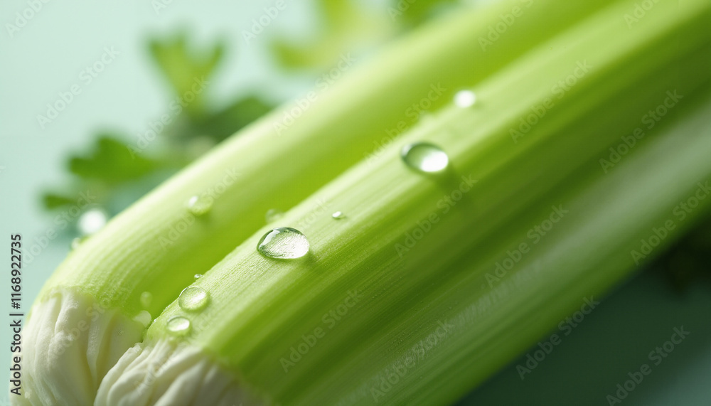 Close-up of Celery with vibrant texture. Close-up of Celery with vibrant texture.