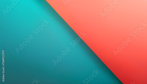 Abstract Teal and Coral Diagonal Background