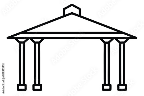 pergola line art icon vector minimalist design