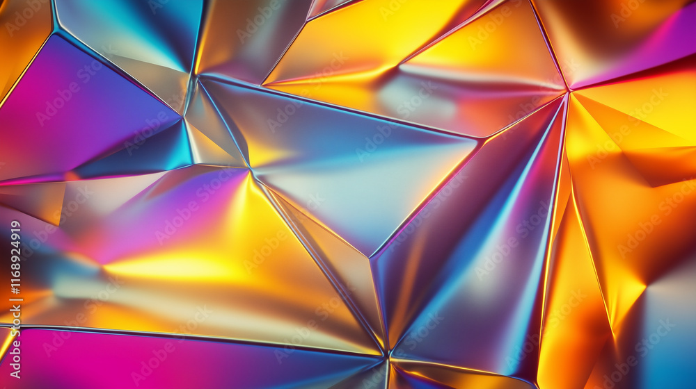 Colorful Geometric Patterns Create a Vibrant Abstract Design With Shiny Textures and Reflections Colorful Geometric Patterns Create a Vibrant Abstract Design With Shiny Textures and Reflections