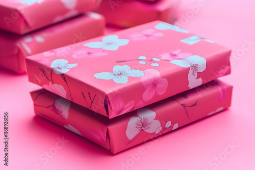 gift box with ribbon valentines day concept for valentine  photo