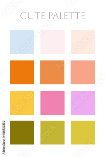 Color Palette. Shades of color of spring, whining. Color harmony. Fashionable colors, background. Vector illustration photo