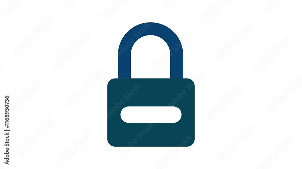 Animation of entering password with open padlock Animation of entering password with open padlock