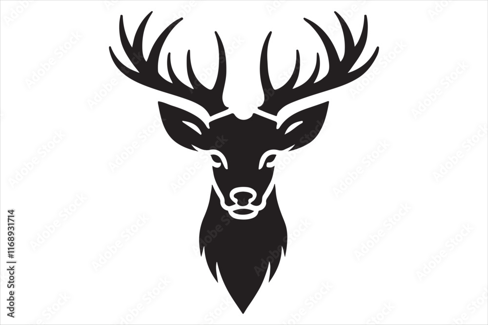 A Deer head silhouette Vector A Deer head silhouette Vector