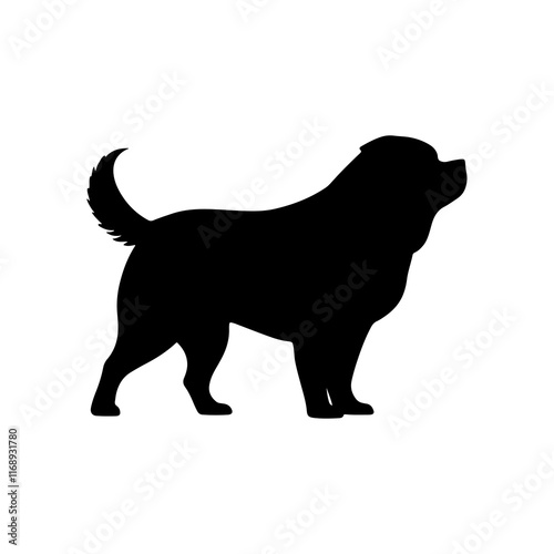 Fat dog silhouette vector illustration design on white background.