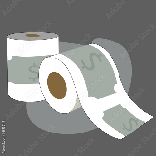 Easy Money Support Toilet Paper Financial Concept