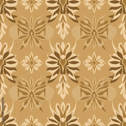 Wallpaper Mural Golden Damask Seamless Pattern  Torontodigital.ca